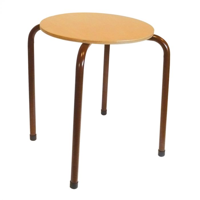 Tabouret Bois  43 x 49 x Ø 35 bois verni
