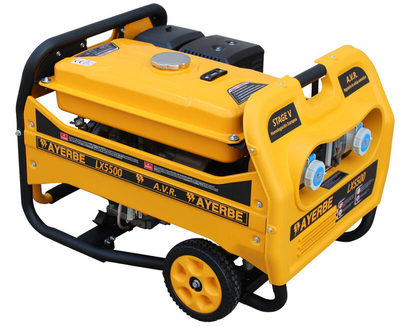 AYERBE LX5500 - Groupe électrogène Monophasé essence équipé AVR sur chariot avec roues
