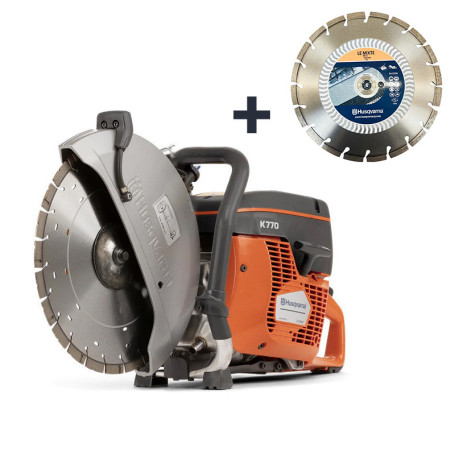 HUSQVARNA K770-14  DUO - Découpeuse Thermique 2 temps ?350 - Alésage 25,4 + Disque 350mm inclus
