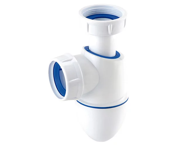 Siphon de lavabo à joints intégrés BM211 blanc  réglable en hauteur diam 32